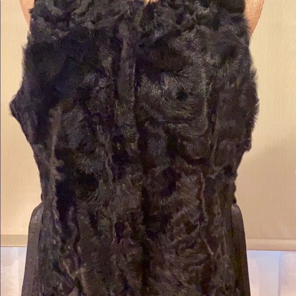 Saks Fifth Avenue genuine lamb fur long vest - Picture 3 of 9